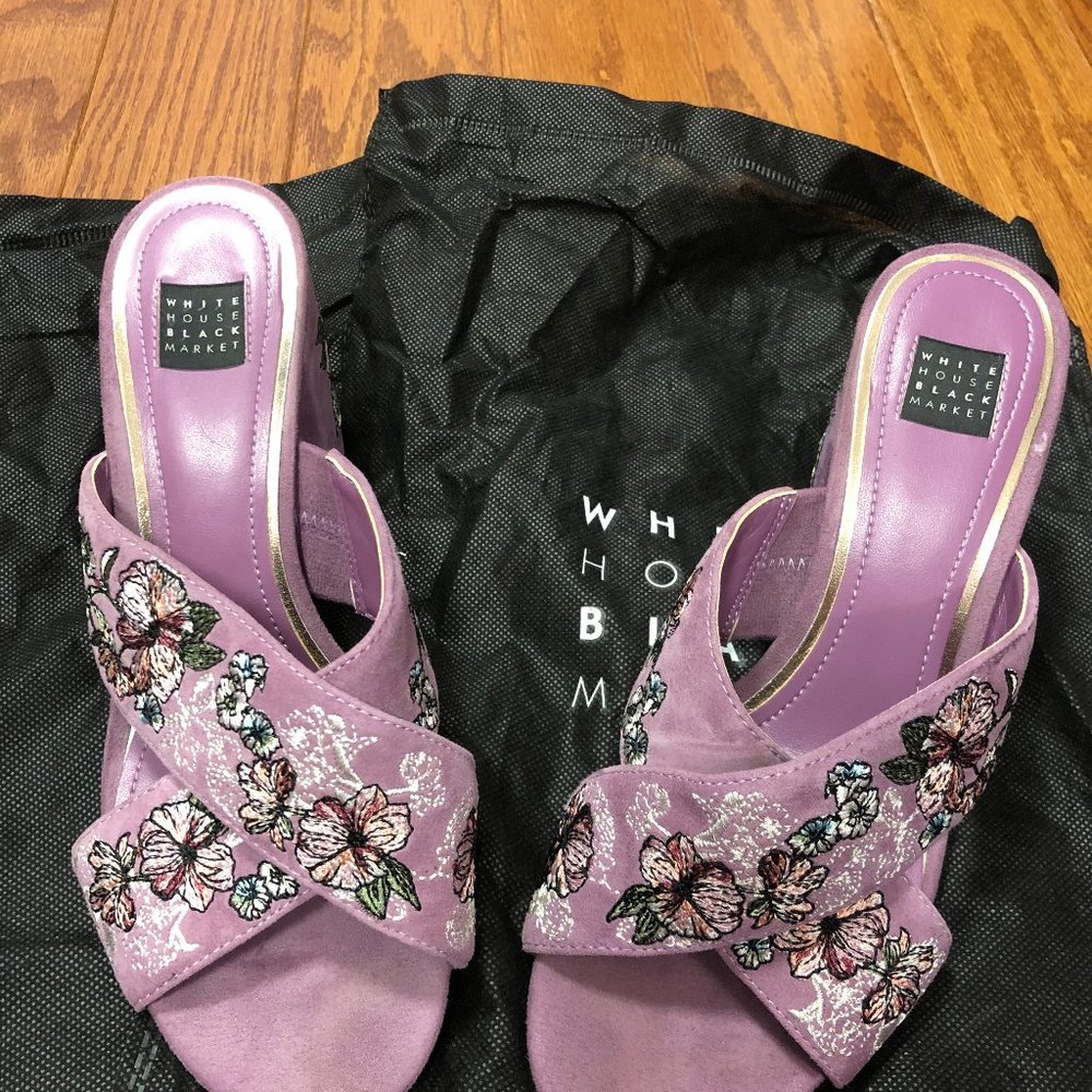 White House Black Market Purple Shoes Zuri Floral